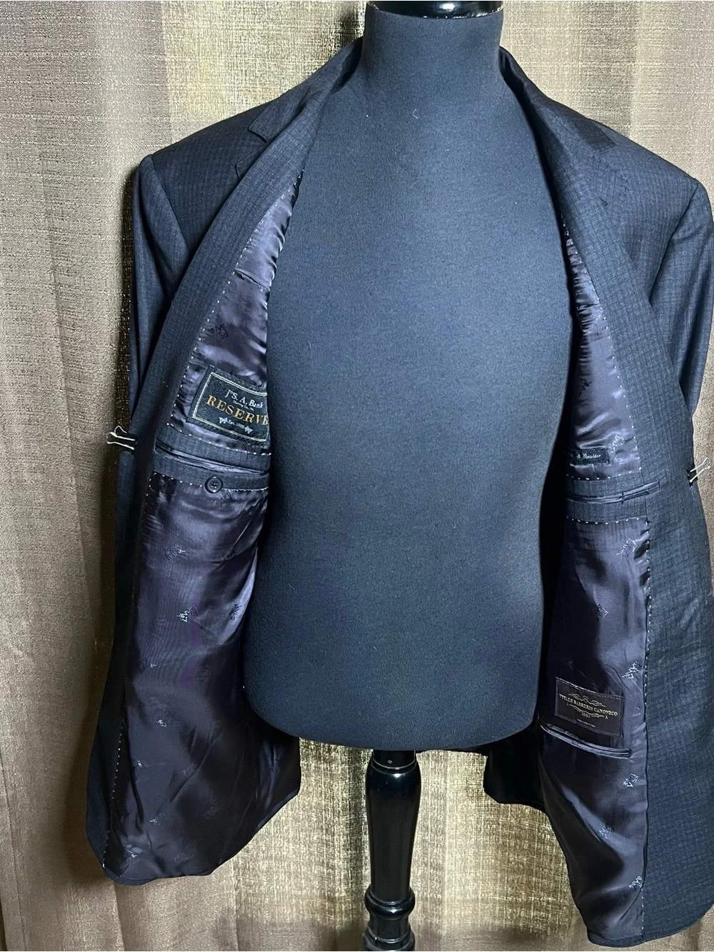 Vitale Barberis Canonico JAB Reserve GlenCheck Soho Slim Fit Wool Men’s 2pc 46R